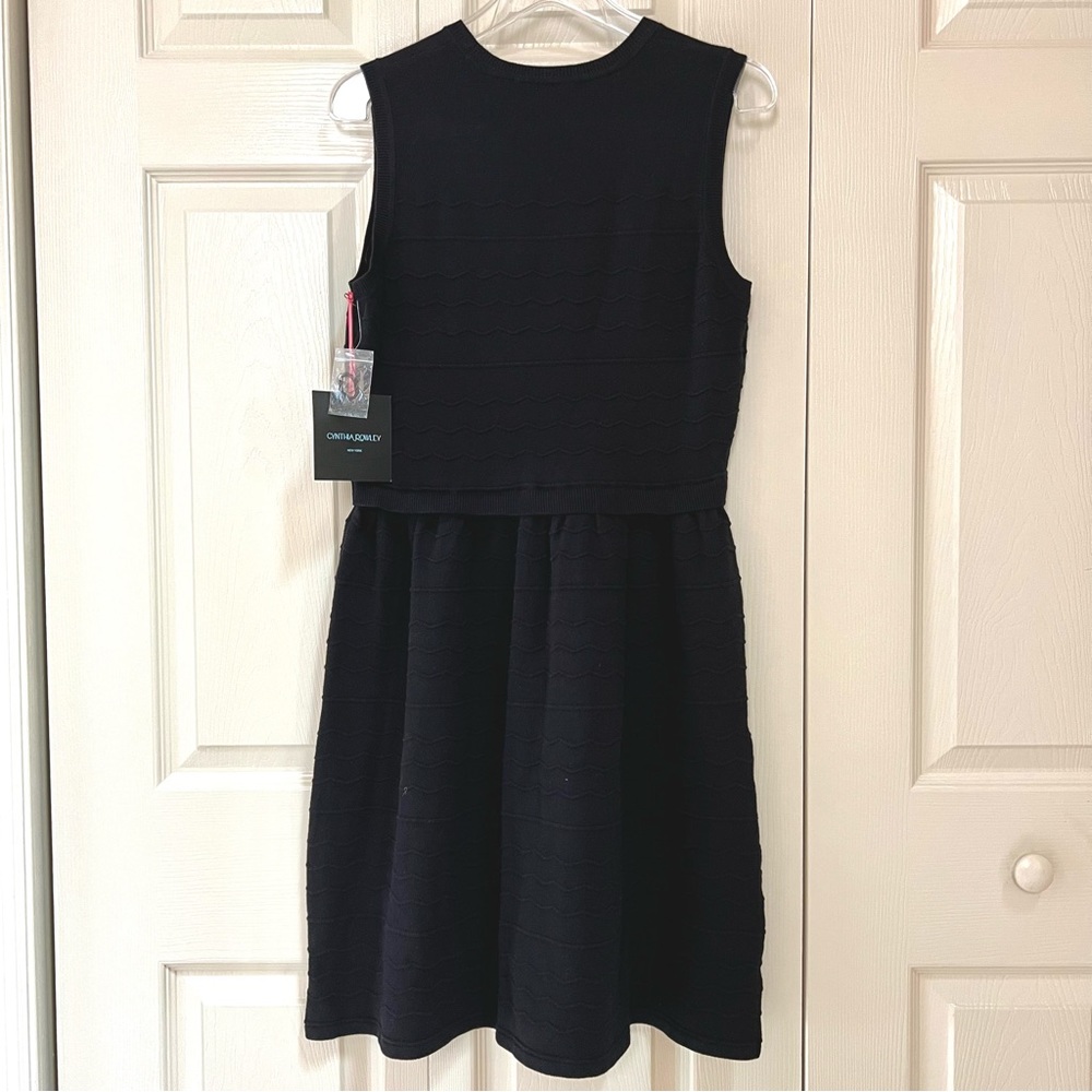 NWT Cynthia Rowley Black Sleeveless Knit Sweater Dress - Picture 2 of 13